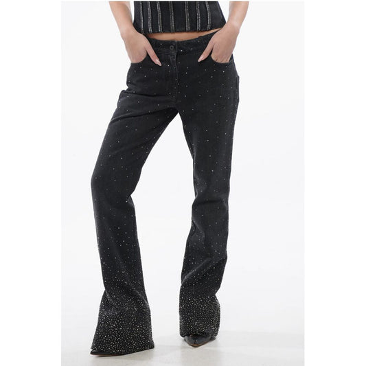 Low Rise BLING Flared Fit Denims with All-Over Rhinestones 2