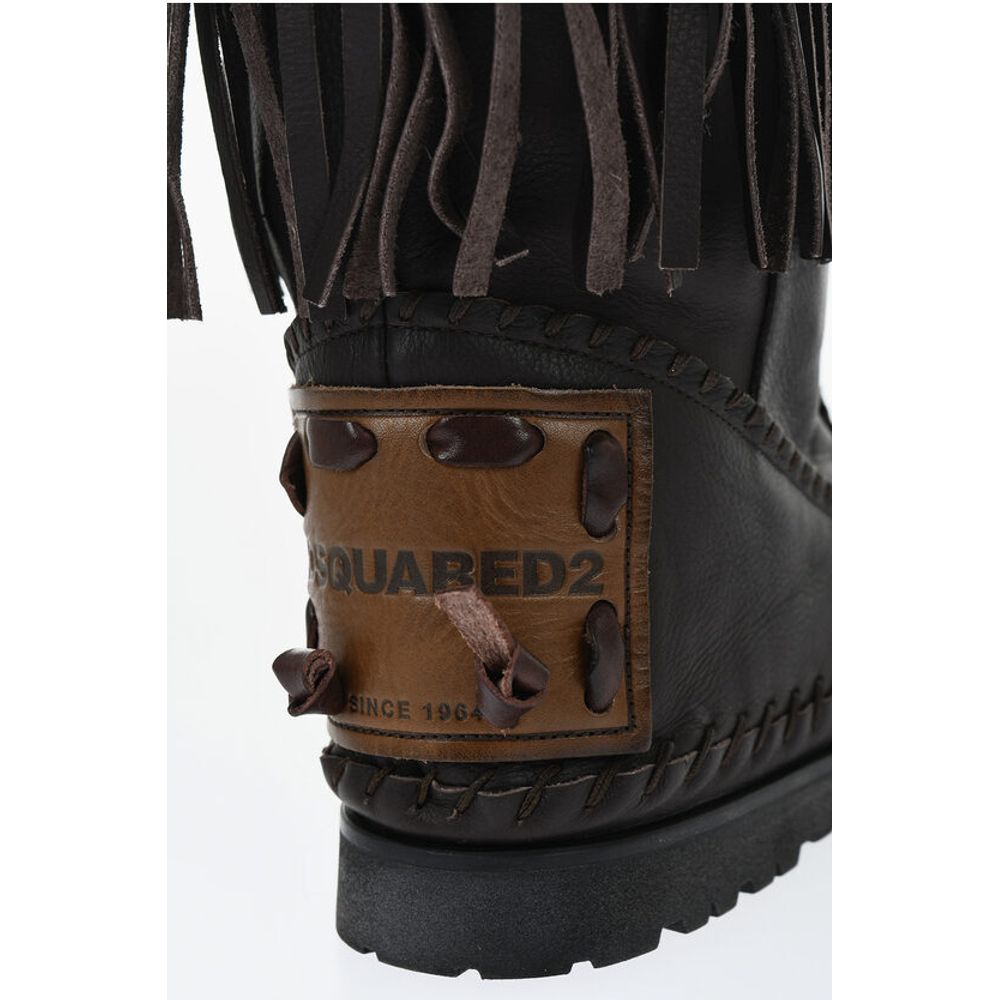 Leather FRINGES Mid Boots