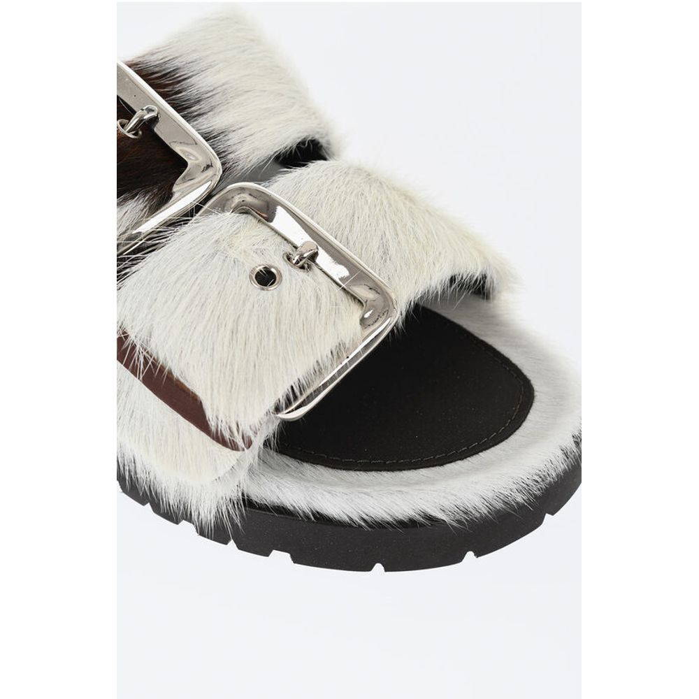Pony Hair ROCK YOUR ROAD Sliders with Double Buckle