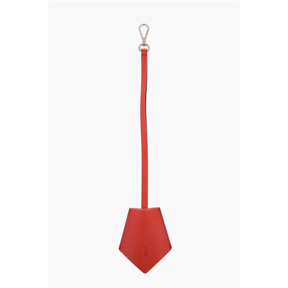 Solid Color Textured Leather Keyring