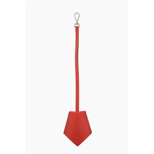 Solid Color Textured Leather Keyring