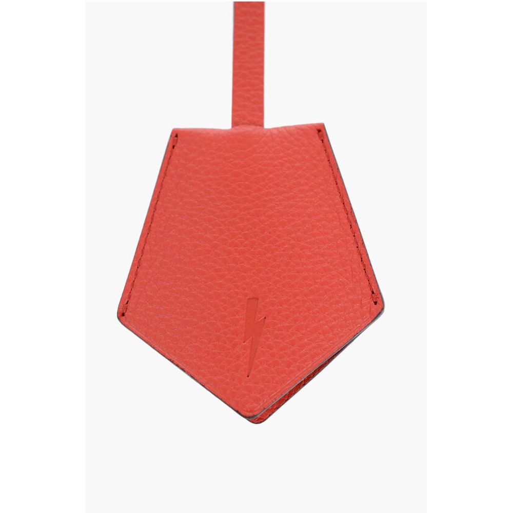 Solid Color Textured Leather Keyring