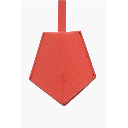 Solid Color Textured Leather Keyring