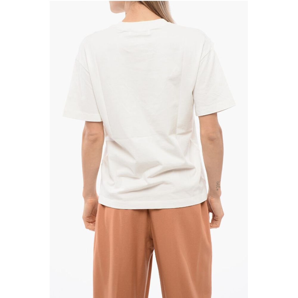 Solid Color Crew-neck T-Shirt with Cut-Out Details