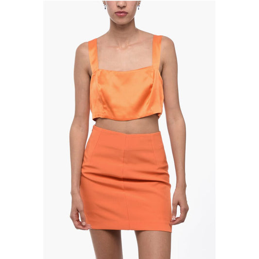 Side Zipped Silk Crop Top