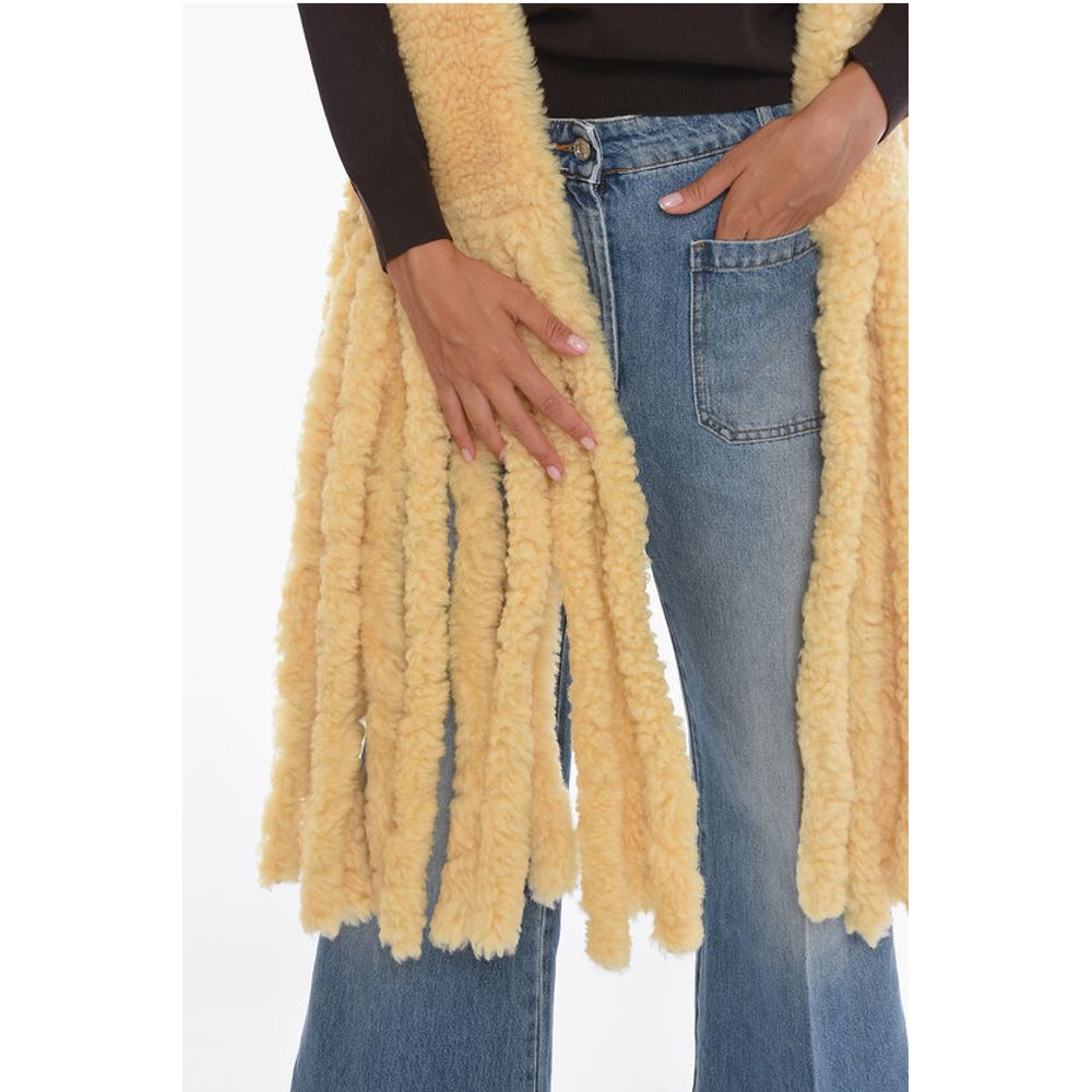 Fringed Shearling Scarf