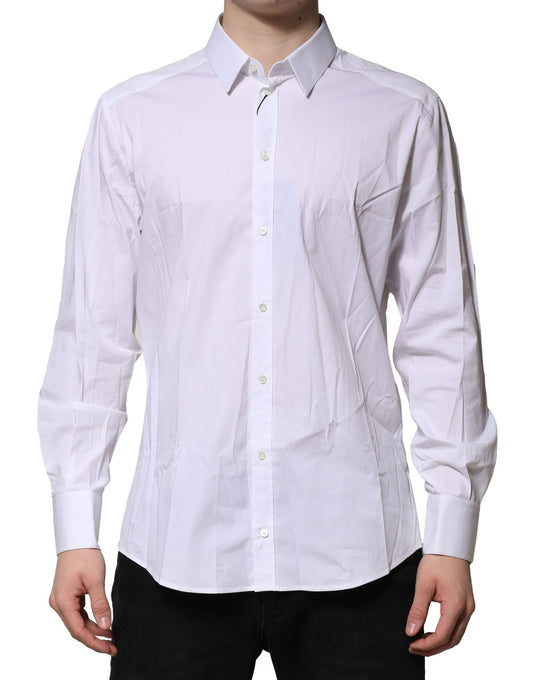 White Cotton Long Sleeves GOLD Formal Shirt