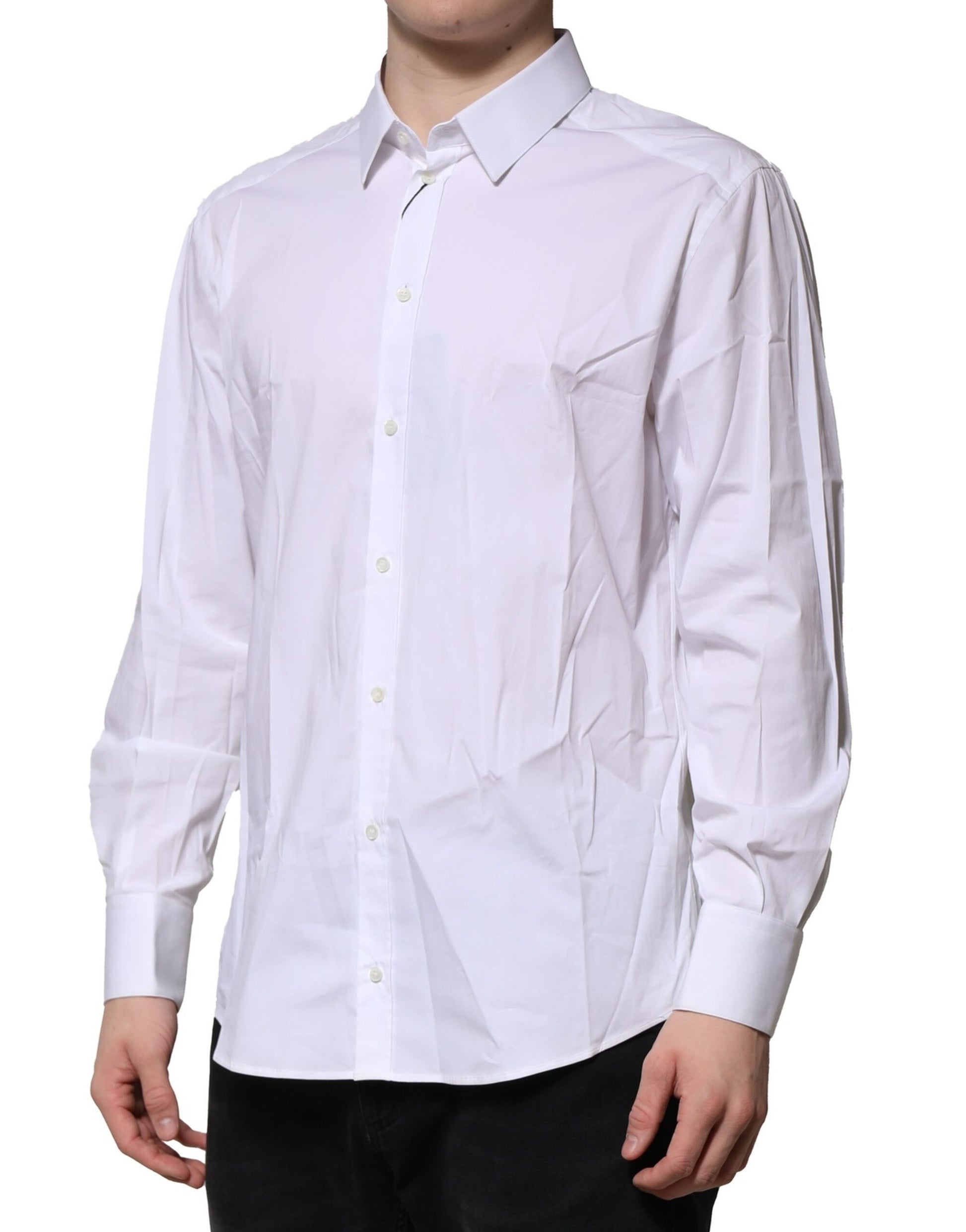 White Cotton Long Sleeves GOLD Formal Shirt