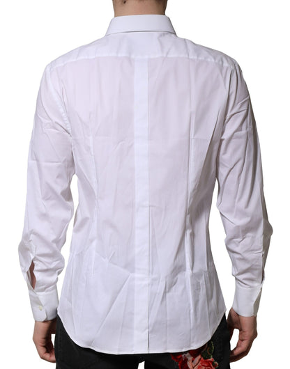 White Cotton Long Sleeves GOLD Formal Shirt