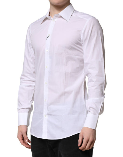 White Cotton GOLD Long Sleeves Formal Shirt