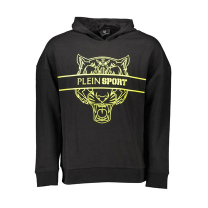 Black Cotton Men Sweatshirt