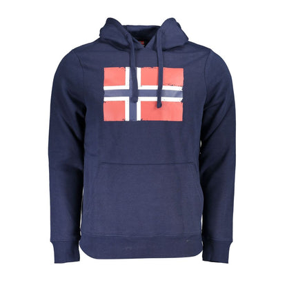 Blue Cotton Men's Sweatshirt with Hood