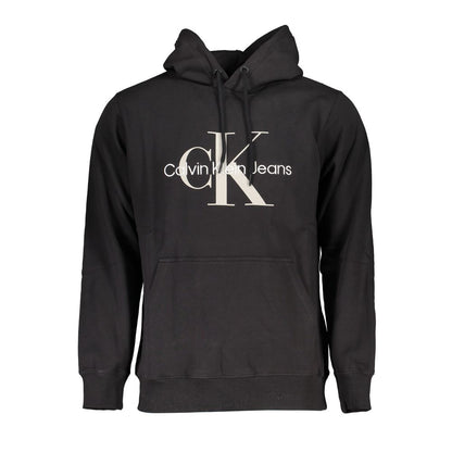 Black Cotton Men Sweatshirt