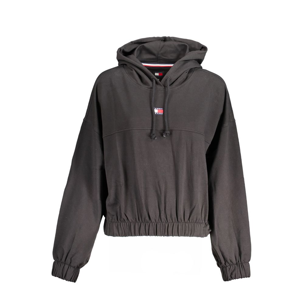 Black Cotton Women Sweatshirt