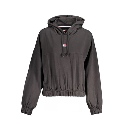Black Cotton Women Sweatshirt