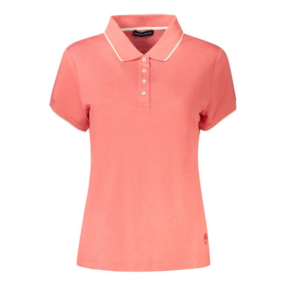 Pink Cotton Women Polo Shirt