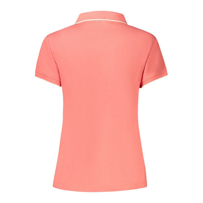 Pink Cotton Women Polo Shirt