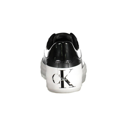 Black Leather Women Sneaker