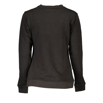 Black Cotton Women Sweatshirt