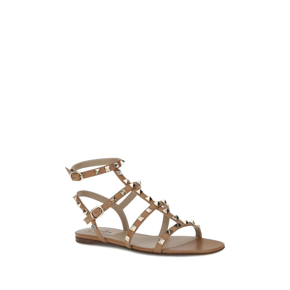 Beige Calf Leather Bos Taurus Sandals