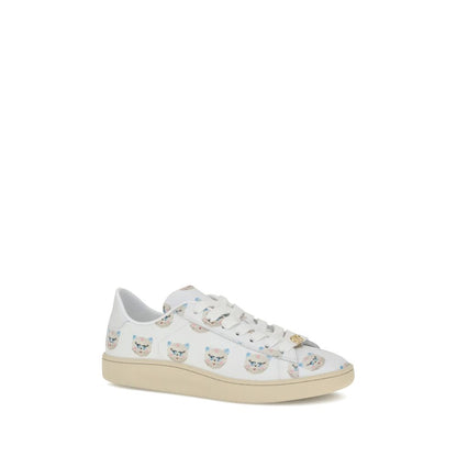 White Calf Leather Bos Taurus Low Top Sneakers