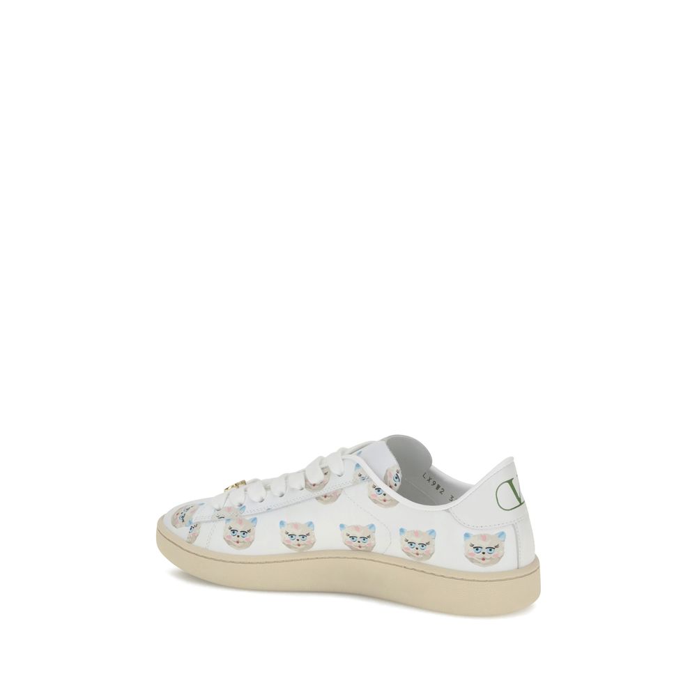 White Calf Leather Bos Taurus Low Top Sneakers