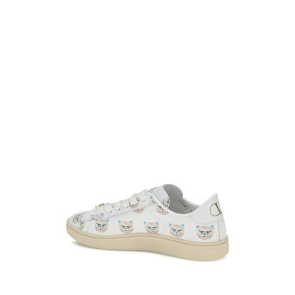 White Calf Leather Bos Taurus Low Top Sneakers