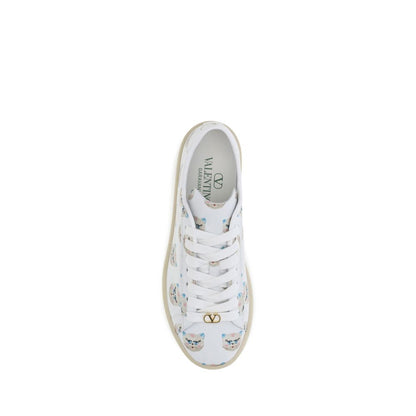 White Calf Leather Bos Taurus Low Top Sneakers