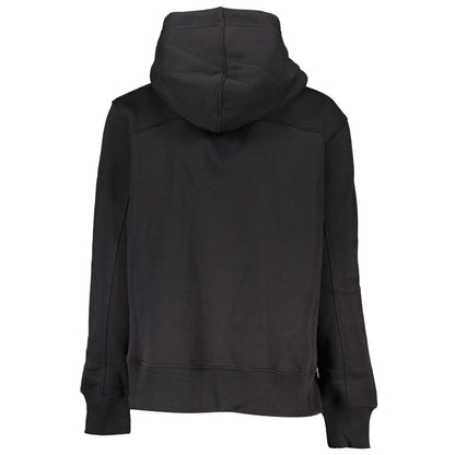 Black Cotton Women Sweatshirt