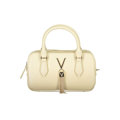 Beige Polyurethane Women Handbag