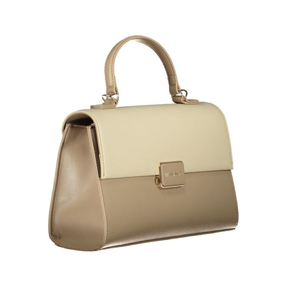 Beige Polyurethane Women's Bag