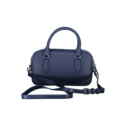 Blue Polyurethane Women's Bag