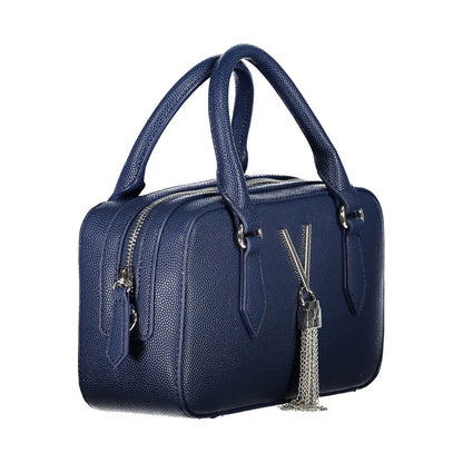 Blue Polyurethane Women's Bag