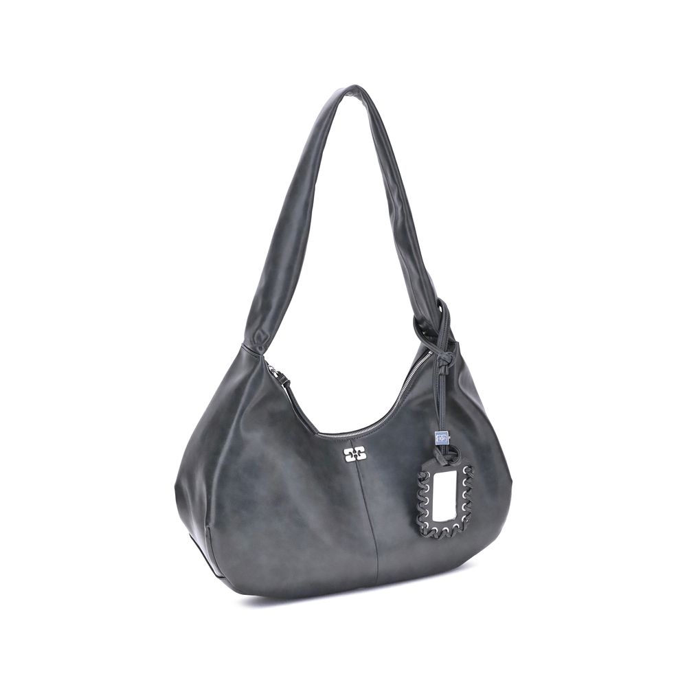 Black Lyocell Shoulder Bag