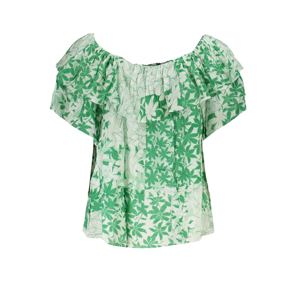 Green Cotton Women T-Shirt