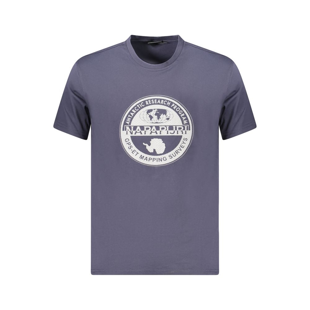 Blue Cotton Men T-Shirt