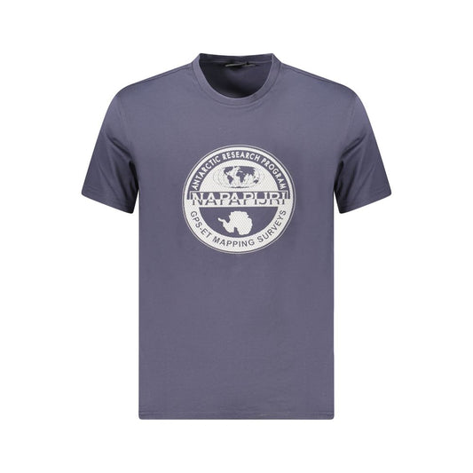 Blue Cotton Men T-Shirt