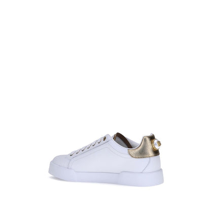 White Calf Leather Bos Taurus Low Top Sneakers