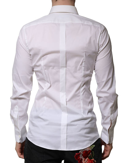 White Cotton GOLD Long Sleeves Formal Shirt
