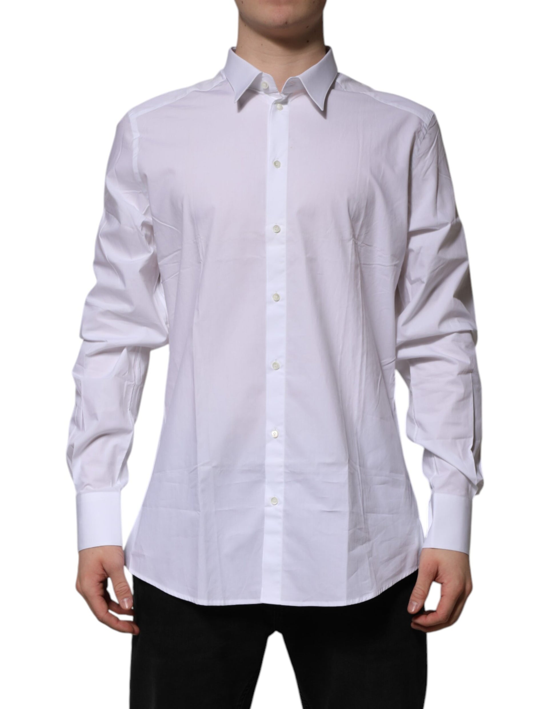 White Cotton GOLD Long Sleeves Formal Shirt