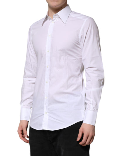 White Cotton GOLD Long Sleeves Formal Shirt