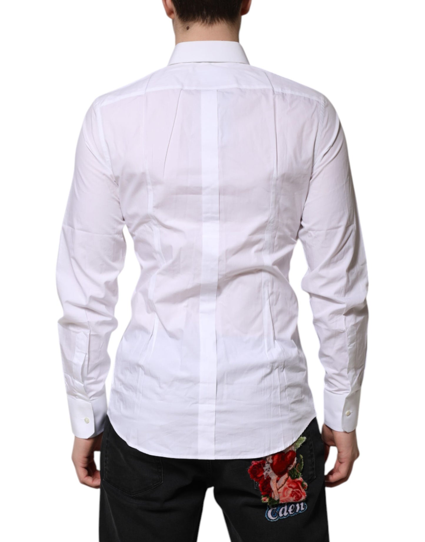White Cotton GOLD Long Sleeves Formal Shirt