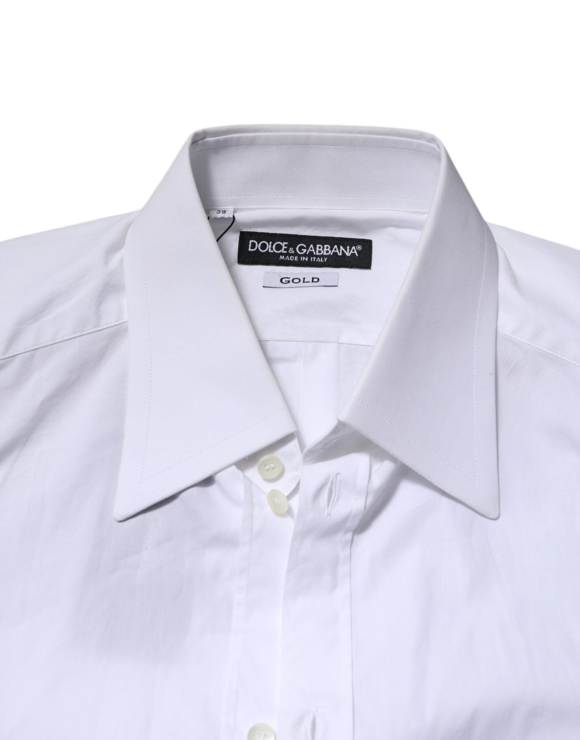 White Cotton GOLD Long Sleeves Formal Shirt