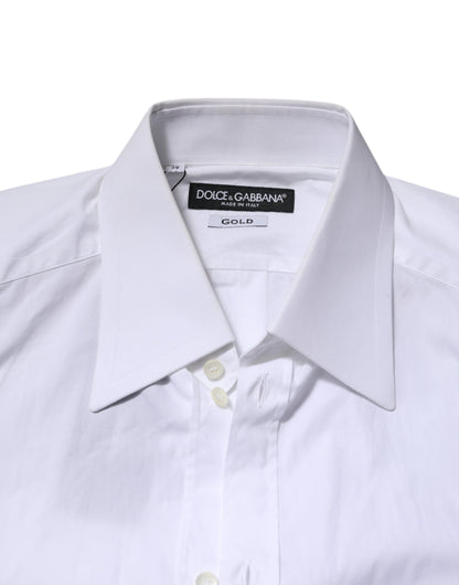 White Cotton GOLD Long Sleeves Formal Shirt