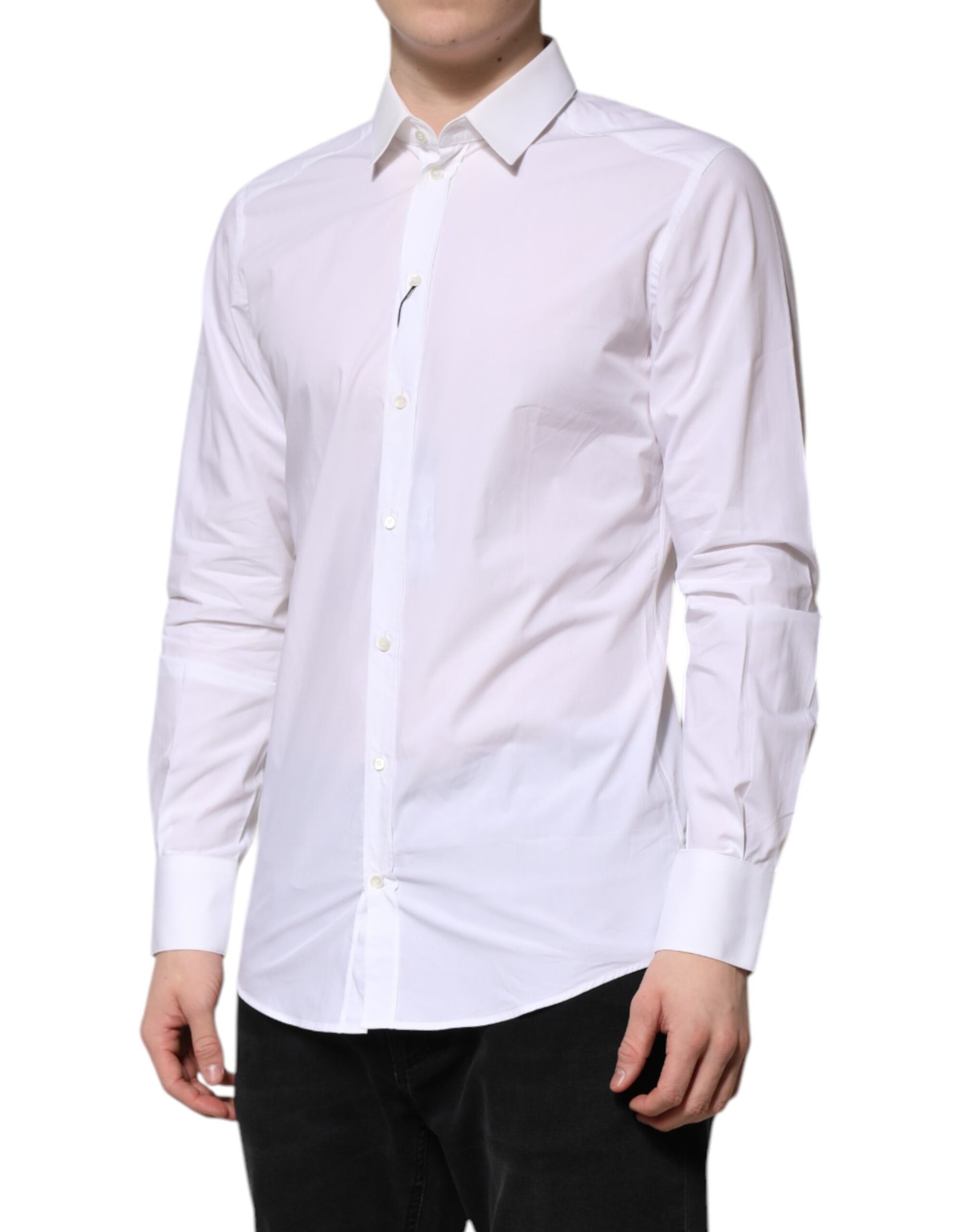 White Cotton GOLD Long Sleeves Formal Shirt
