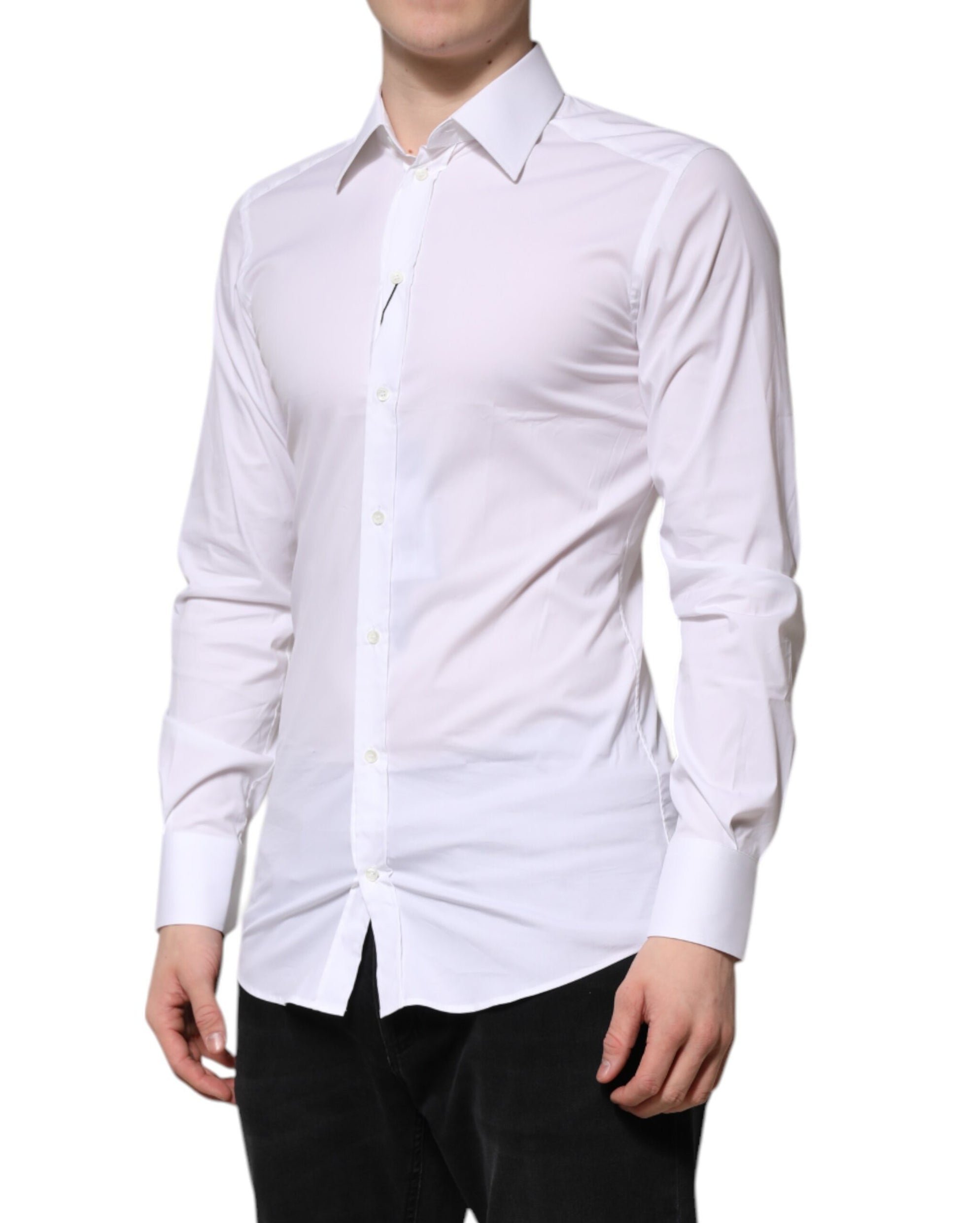 White Cotton GOLD Long Sleeves Formal Shirt