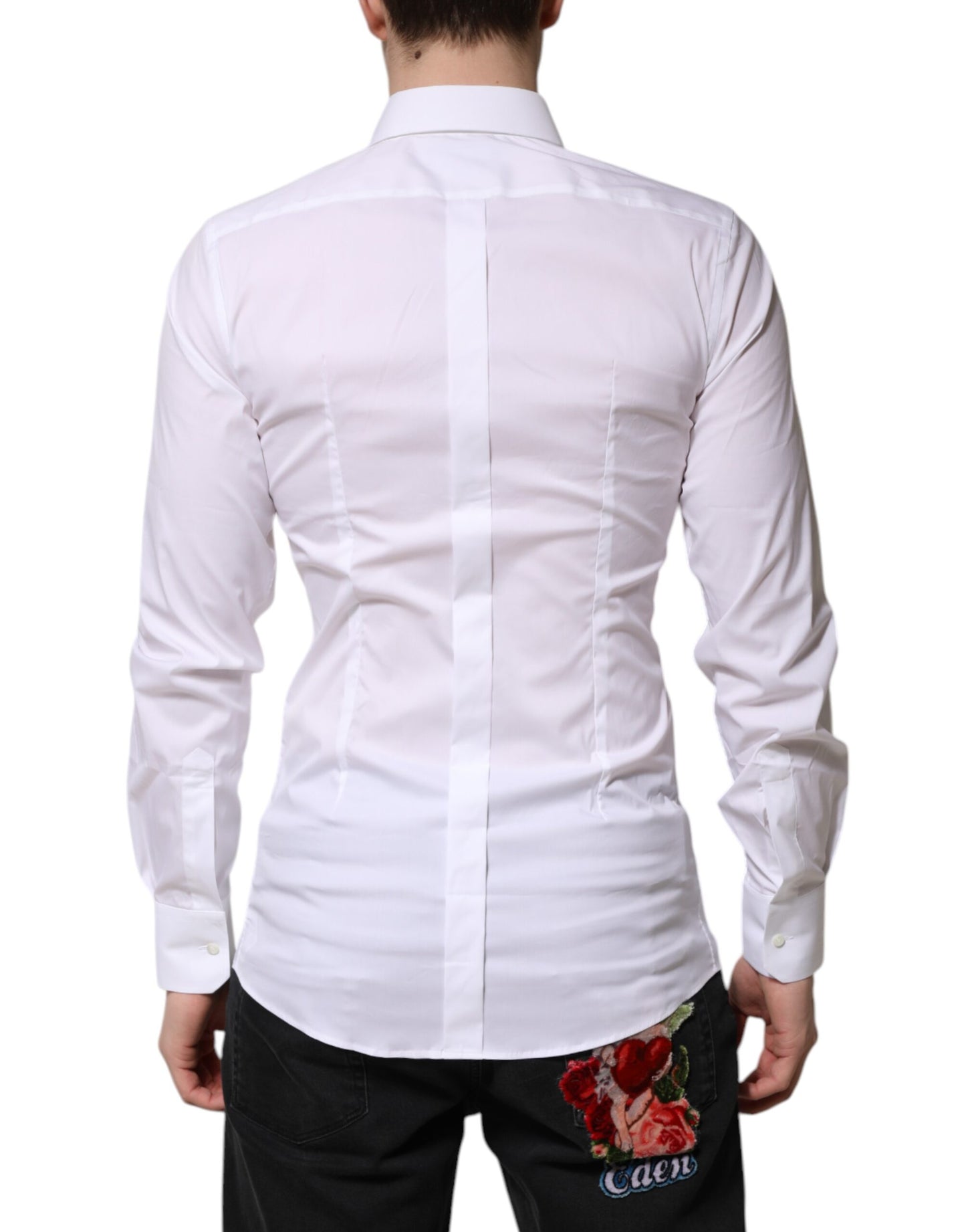 White Cotton GOLD Long Sleeves Formal Shirt