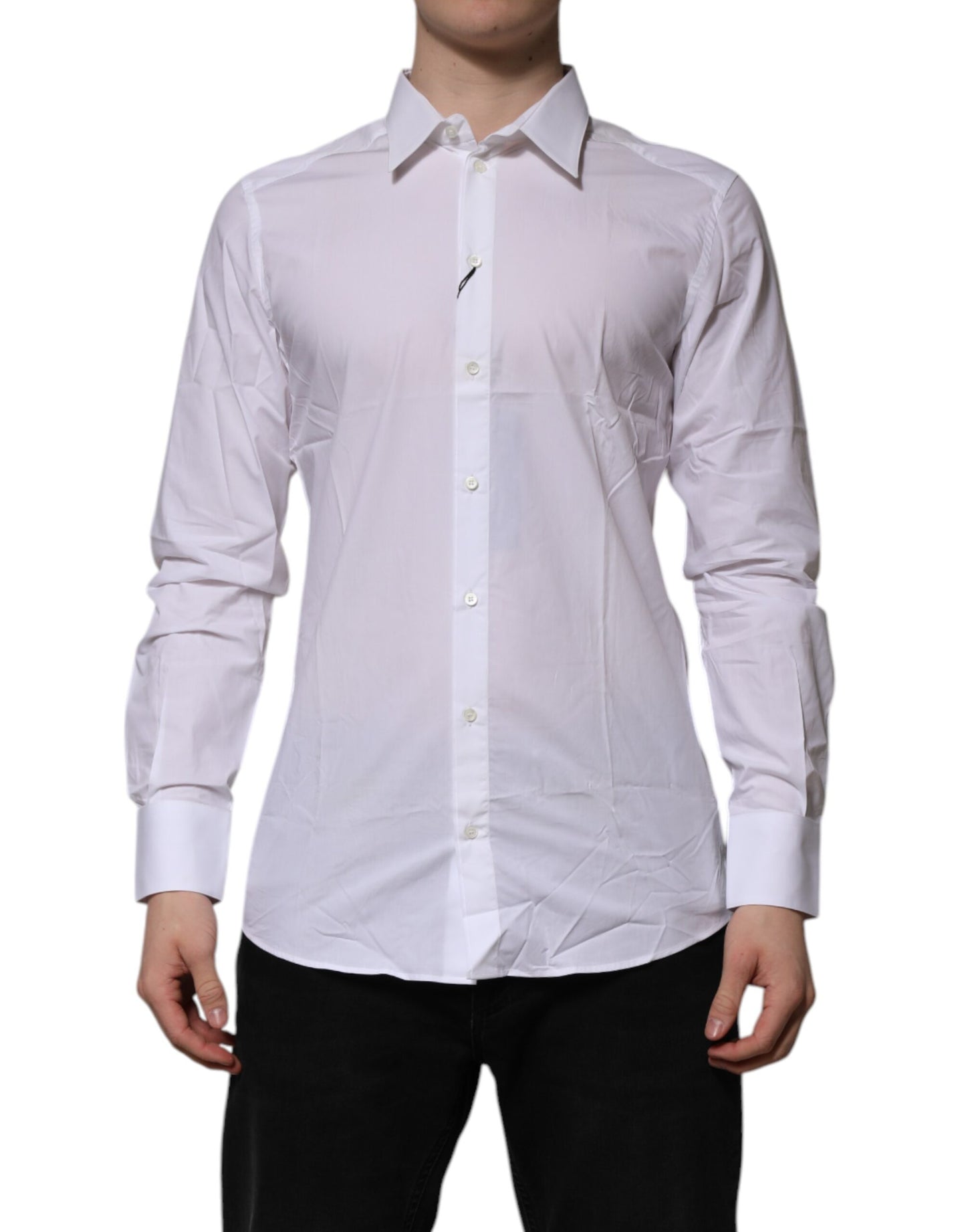 White Cotton GOLD Long Sleeves Formal Shirt
