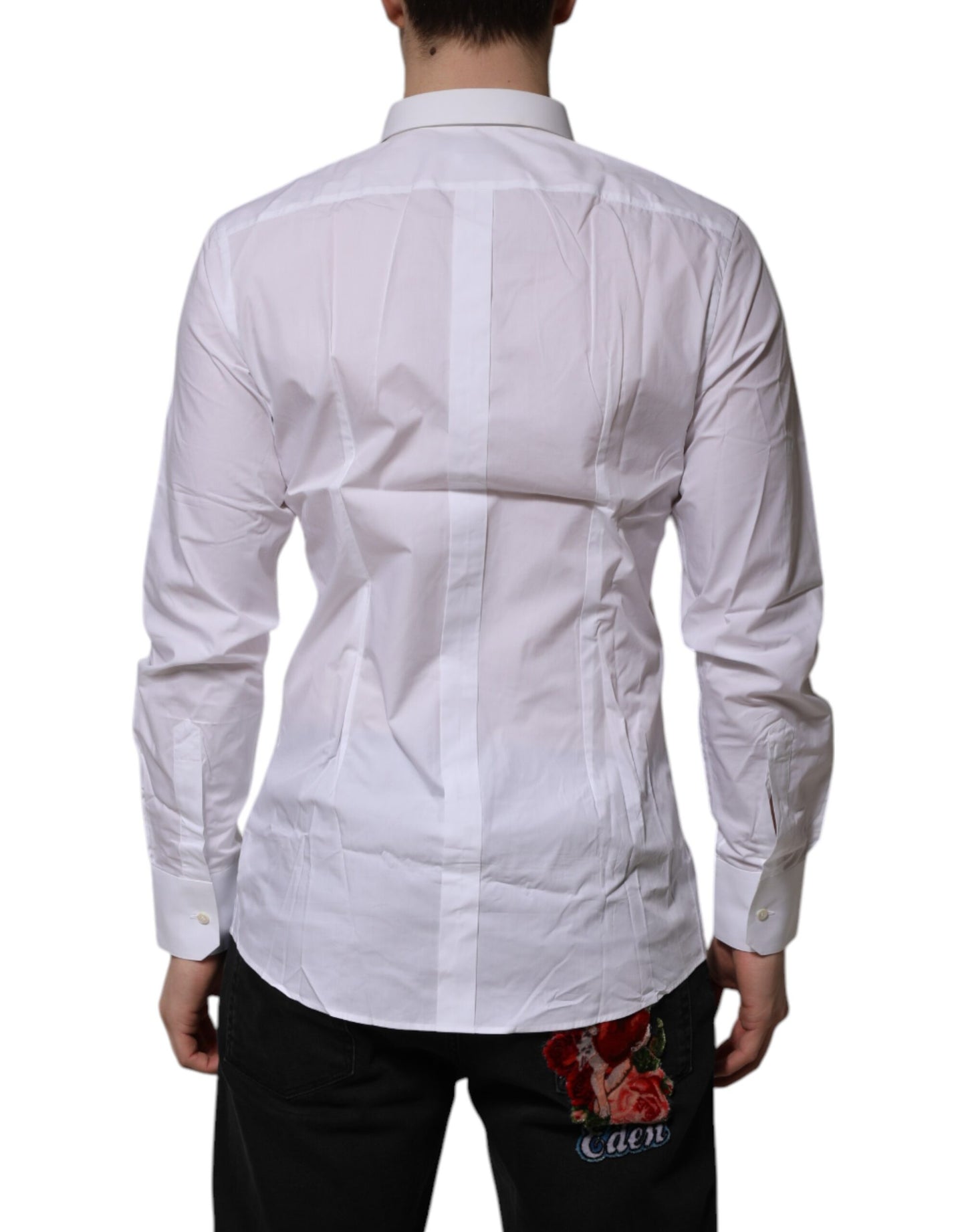 White Cotton GOLD Long Sleeves Formal Shirt