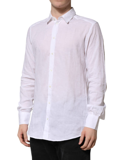 White Cotton Long Sleeves Collared Formal Shirt